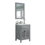 Laviva Wimbledon 24" Grey Bathroom Vanity with White Carrara Marble Countertop 313YG319-24G-WC