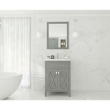 Laviva Wimbledon 24" Grey Bathroom Vanity with White Carrara Marble Countertop 313YG319-24G-WC