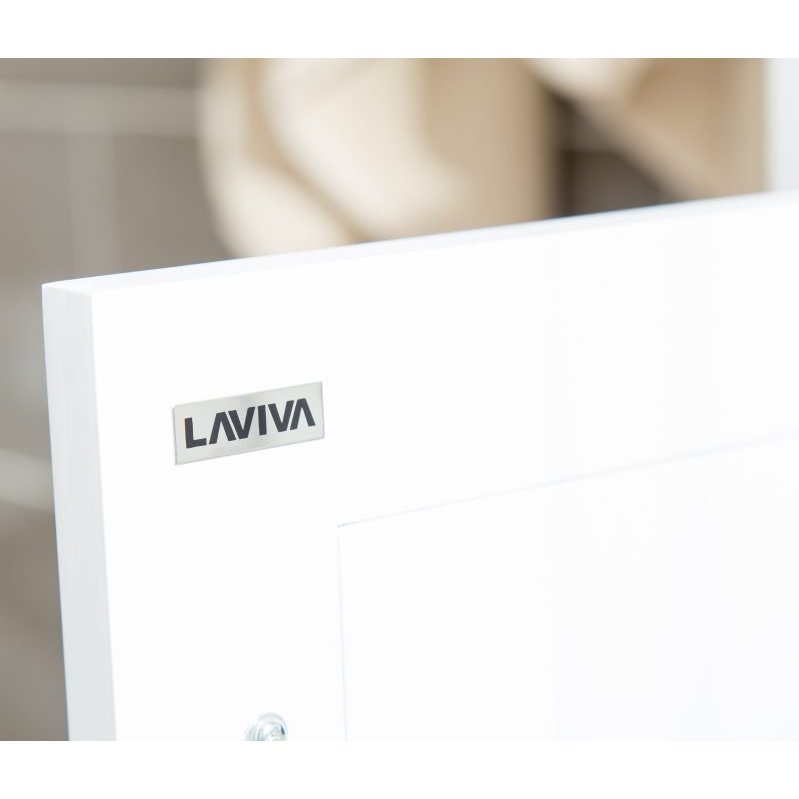 Laviva Wimbledon 24" White Bathroom Vanity with Matte Black VIVA Stone Solid Surface Countertop 313YG319-24W-MB