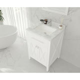 Laviva Wimbledon 24" White Bathroom Vanity with White Carrara Marble Countertop 313YG319-24W-WC