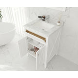 Laviva Wimbledon 24" White Bathroom Vanity with White Carrara Marble Countertop 313YG319-24W-WC