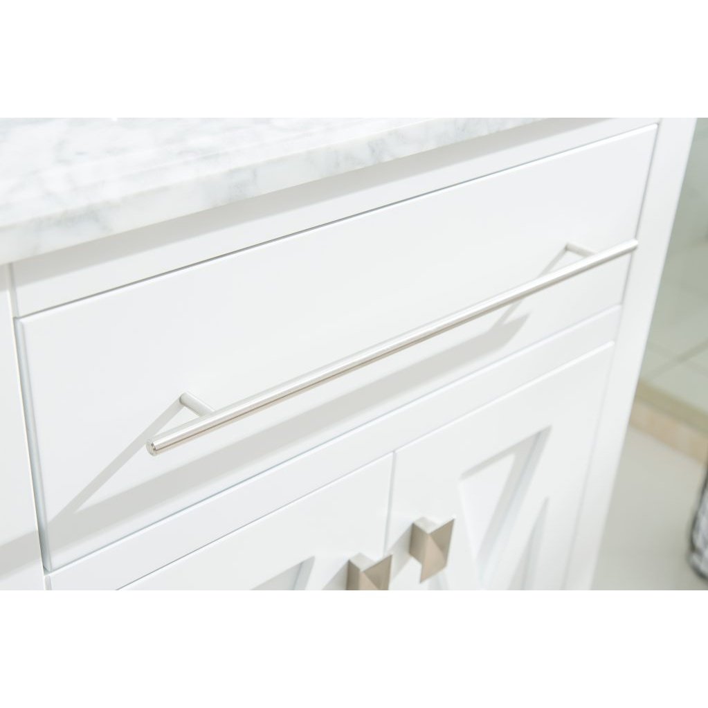 Laviva Wimbledon 24" White Bathroom Vanity with White Carrara Marble Countertop 313YG319-24W-WC