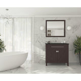 Laviva Wimbledon 36" Brown Bathroom Vanity with Matte Black VIVA Stone Solid Surface Countertop 313YG319-36B-MB