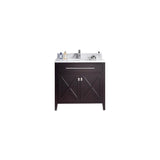 Laviva Wimbledon 36" Brown Bathroom Vanity with White Carrara Marble Countertop 313YG319-36B-WC