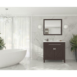 Laviva Wimbledon 36" Brown Bathroom Vanity with White Carrara Marble Countertop 313YG319-36B-WC