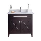 Laviva Wimbledon 36" Brown Bathroom Vanity with White Quartz Countertop 313YG319-36B-WQ