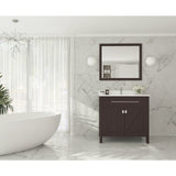 Laviva Wimbledon 36" Brown Bathroom Vanity with White Quartz Countertop 313YG319-36B-WQ