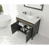 Laviva Wimbledon 36" Espresso Bathroom Vanity with Black Wood Marble Countertop 313YG319-36E-BW