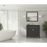 Laviva Wimbledon 36" Espresso Bathroom Vanity with Matte Black VIVA Stone Solid Surface Countertop 313YG319-36E-MB