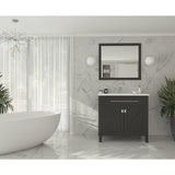 Laviva Wimbledon 36" Espresso Bathroom Vanity with Matte White VIVA Stone Solid Surface Countertop 313YG319-36E-MW