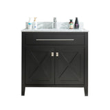 Laviva Wimbledon 36" Espresso Bathroom Vanity with White Carrara Marble Countertop 313YG319-36E-WC