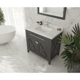 Laviva Wimbledon 36" Espresso Bathroom Vanity with White Carrara Marble Countertop 313YG319-36E-WC