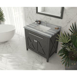 Laviva Wimbledon 36" Espresso Bathroom Vanity with White Stripes Marble Countertop 313YG319-36E-WS