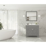 Laviva Wimbledon 36" Grey Bathroom Vanity with White Quartz Countertop 313YG319-36G-WQ