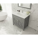 Laviva Wimbledon 36" Grey Bathroom Vanity with White Quartz Countertop 313YG319-36G-WQ