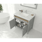 Laviva Wimbledon 36" Grey Bathroom Vanity Cabinet 313YG319-36G