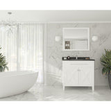 Laviva Wimbledon 36" White Bathroom Vanity with Black Wood Marble Countertop 313YG319-36W-BW