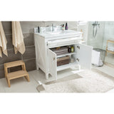 Laviva Wimbledon 36" White Bathroom Vanity with Black Wood Marble Countertop 313YG319-36W-BW