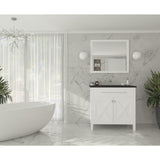 Laviva Wimbledon 36" White Bathroom Vanity with Matte Black VIVA Stone Solid Surface Countertop 313YG319-36W-MB