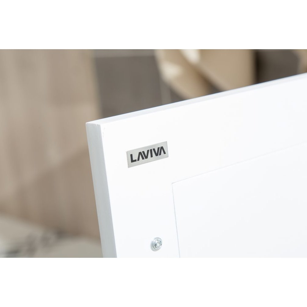 Laviva Wimbledon 36" White Bathroom Vanity with Matte Black VIVA Stone Solid Surface Countertop 313YG319-36W-MB