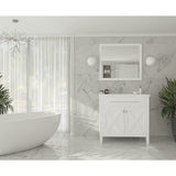 Laviva Wimbledon 36" White Bathroom Vanity with White Carrara Marble Countertop 313YG319-36W-WC