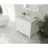 Laviva Wimbledon 36" White Bathroom Vanity with White Carrara Marble Countertop 313YG319-36W-WC