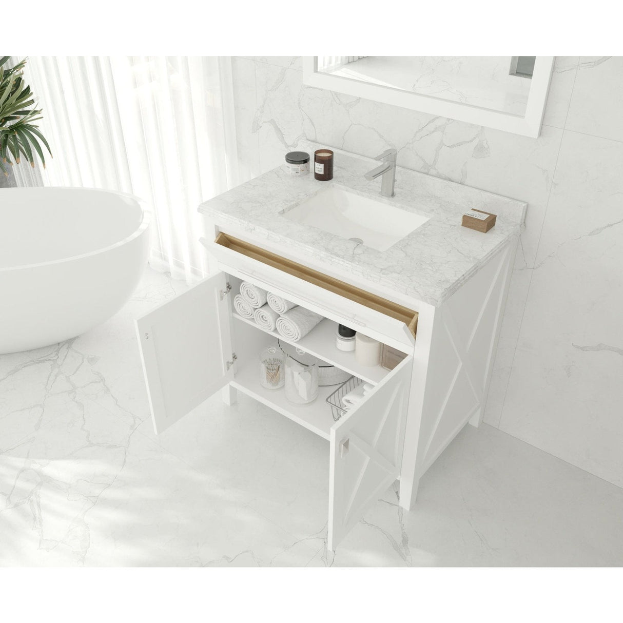 Laviva Wimbledon 36" White Bathroom Vanity Cabinet 313YG319-36W