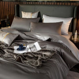 Shemir Grey Silver Reversible Egyptian Cotton Duvet Cover Set