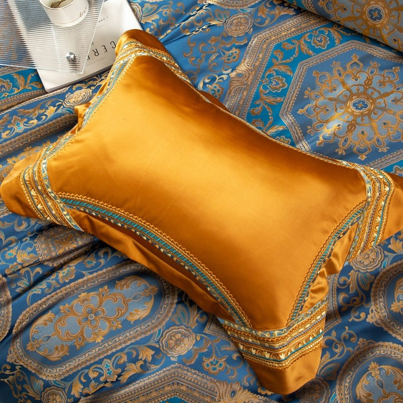 Etienne Embroidered Jacquard Satin Duvet Cover Set