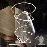 Rosa Rock Crystal Multi-rings Chandelier Modern Chandelier Staircase