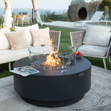 Elementi Plus - Nimes Round Concrete Fire Pit Table - OFG414DG