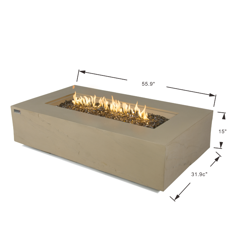 Elementi Plus - Colorado Rectangular Concrete Fire Pit Table - OFG410SY