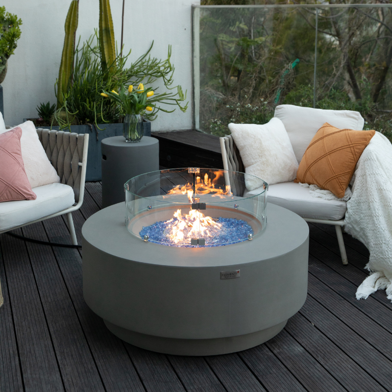 Elementi Plus - Colosseo Round Concrete Fire Pit Table - OFG414LG