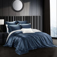 Eloise Navy Blue Luxury Pure Mulberry Silk Bedding Set Duvet Cover Set - Venetto Design Queen / 2 Pillowcases Venettodesign.com