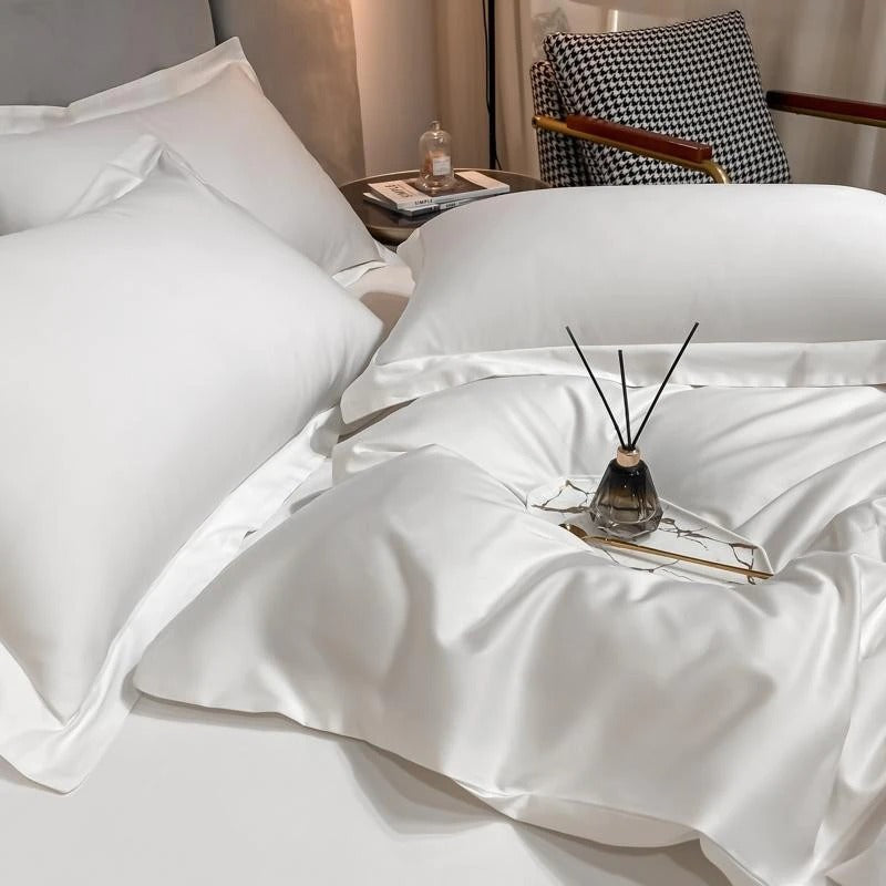 Neo White Silky Cotton Duvet Cover Set