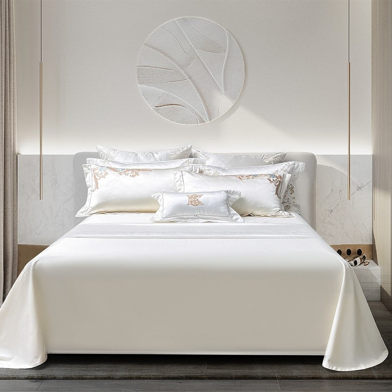 Esana White Embroidery Egyptian Cotton Duvet Cover Set