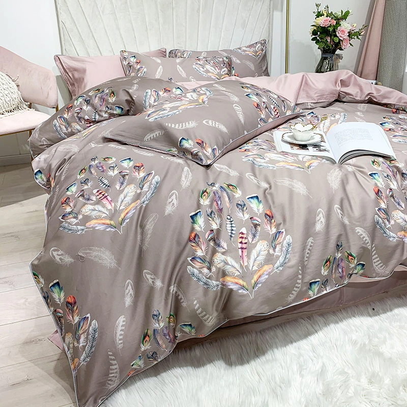 Amelia Leaf Floral Egyptian Cotton Duvet Cover Set