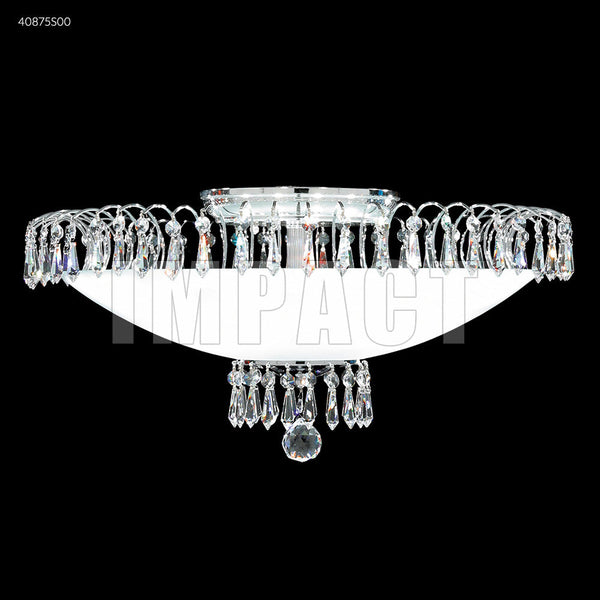 James R Moder Contemporary Crystal Accented Flush Mount Chandelier
