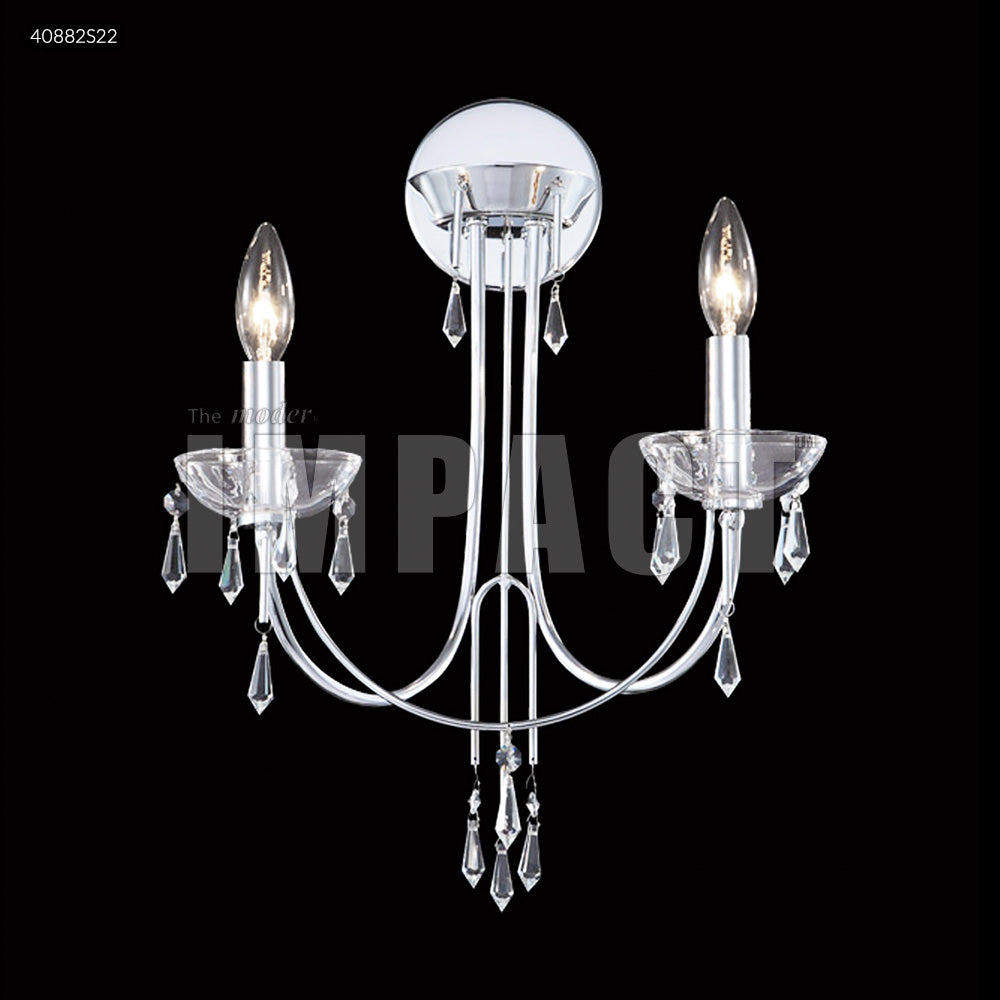 James R Moder Crystal Rain Two Arm Wall Sconce