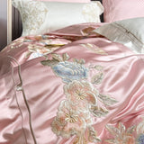 Esana Pink Embroidery Egyptian Cotton Duvet Cover Set