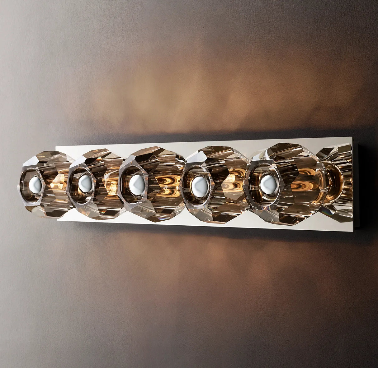 Florit Modern Crystal Ball Glass Grand Linear Wall Sconce