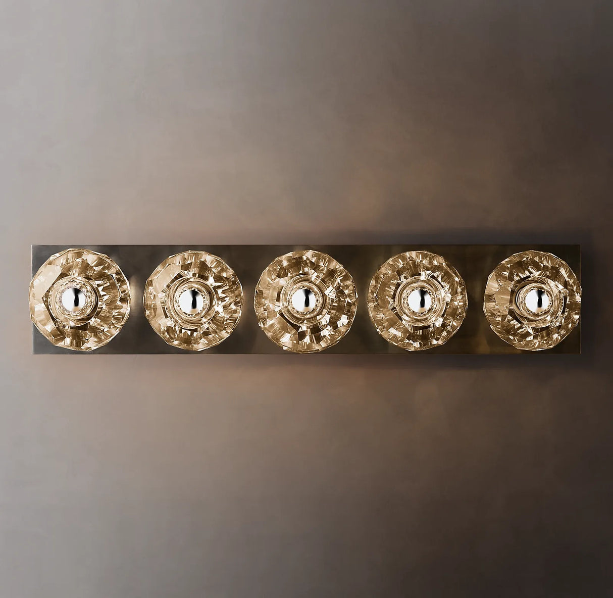 Florit Modern Crystal Ball Glass Grand Linear Wall Sconce