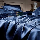 Royalis Prussian Blue Luxury Pure Mulberry Silk Bedding Set