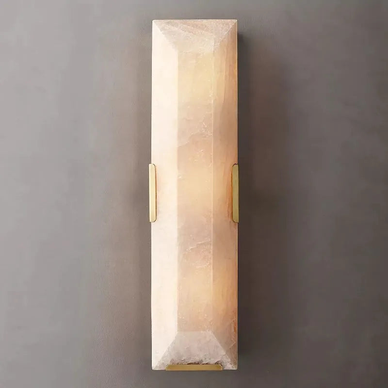 Meto Translucent Modern Calcite Linear Wall Sconce