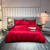 Neo Red Silky Cotton Duvet Cover Set Duvet Cover Set - POint Design Twin / Flat Sheet / 4 Pieces pointdsgn.com