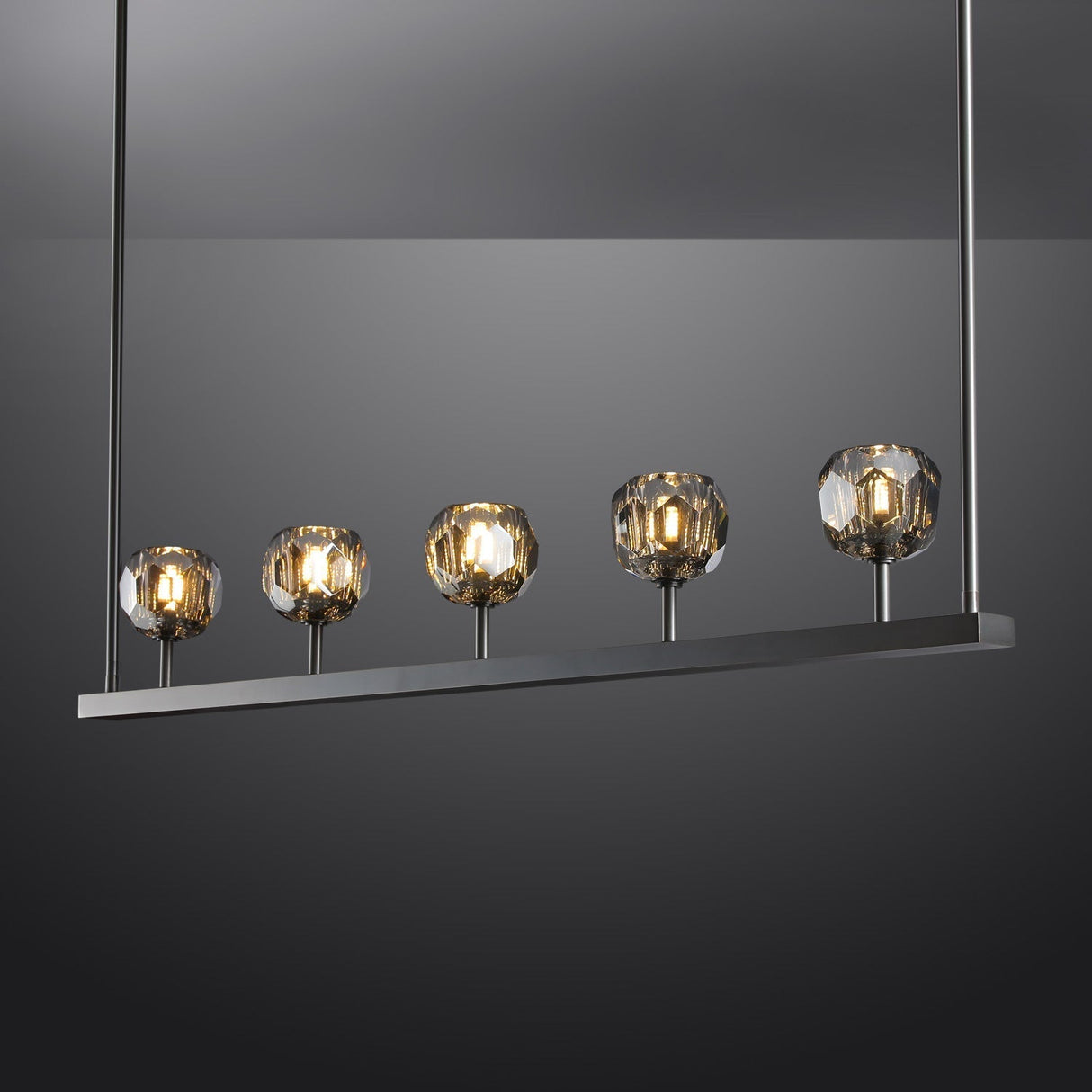 BOULA  DE Crystal Ball Linear Chandelier 48"