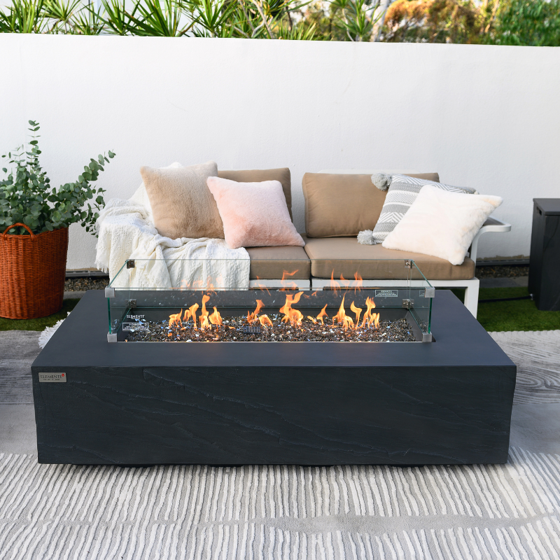 Elementi Plus - Cape Town Rectangular Concrete Fire Pit Table - OFG410SL