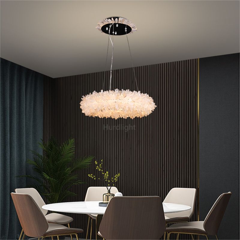 Primary Crystal Cluster Halo Modern Chandelier chandeliers for dining room,chandeliers for stairways,chandeliers for foyer,chandeliers for bedrooms,chandeliers for kitchen,chandeliers for living room Rbrights 23.6"D  