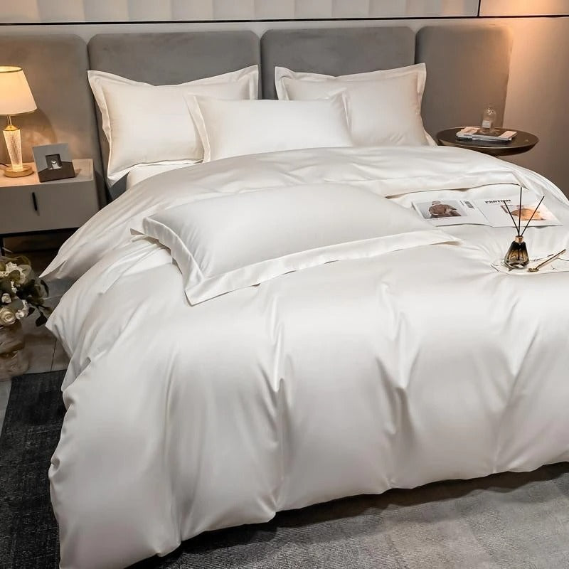 Neo White Silky Cotton Duvet Cover Set