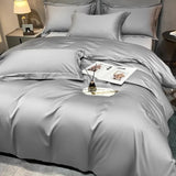 Neo Light Grey Silky Cotton Duvet Cover Set